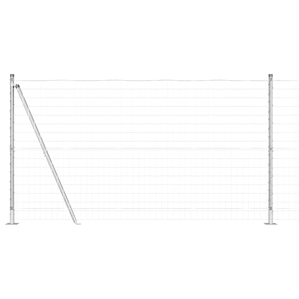 Fence with Post Silver 1.2 x 10 m Steel