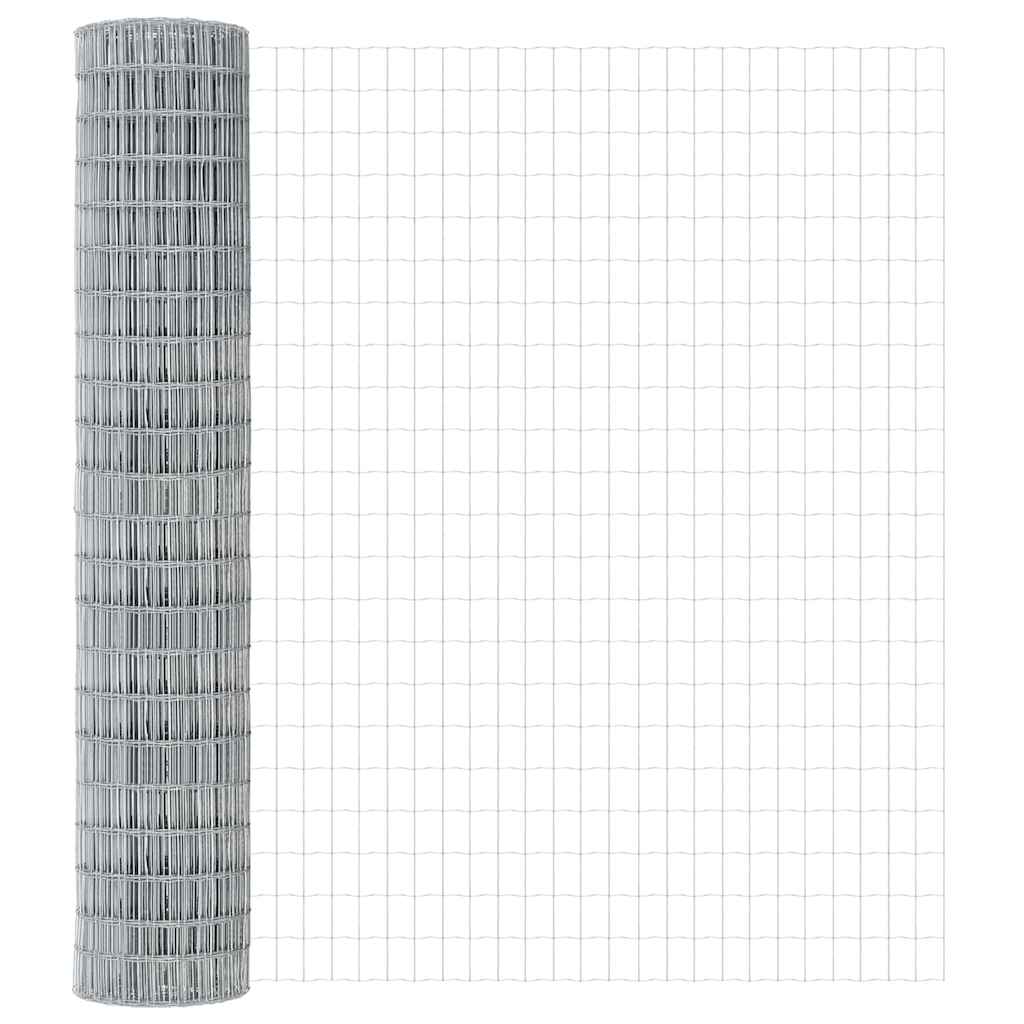 Fence with Post Silver 1.4 x 10 m Steel