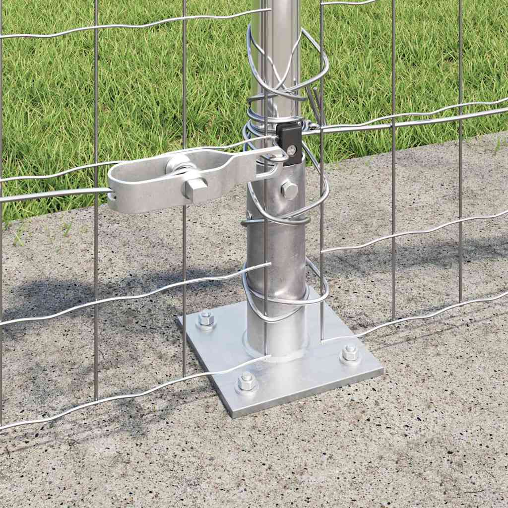 Fence with Post Silver 0.6 x 10 m Steel