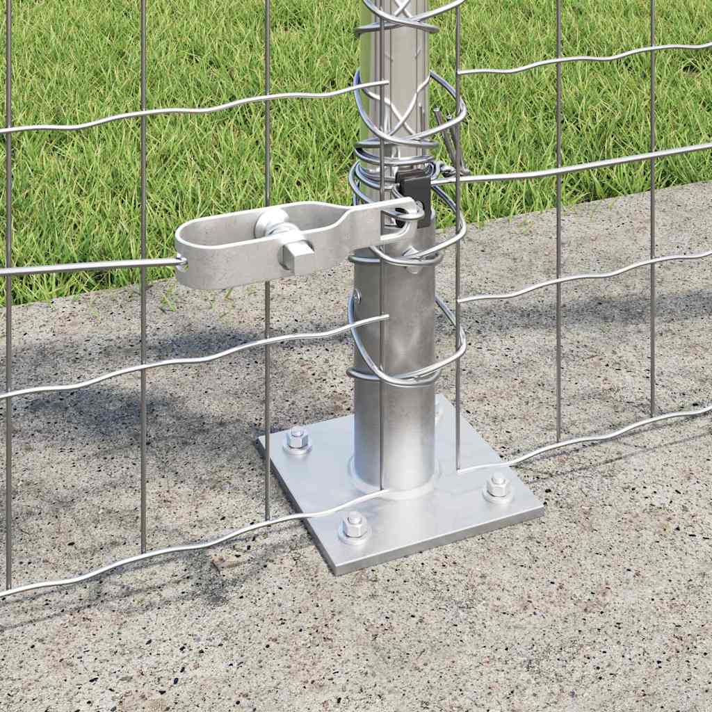 Fence with Post Silver 0.8 x 10 m Steel