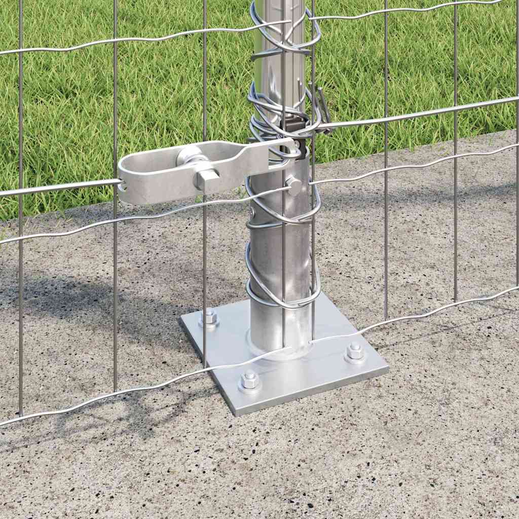 Fence with Post Silver 1.5 x 10 m Steel