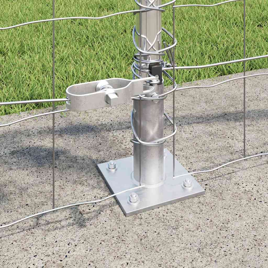 Fence with Post Silver 0.8 x 10 m Steel