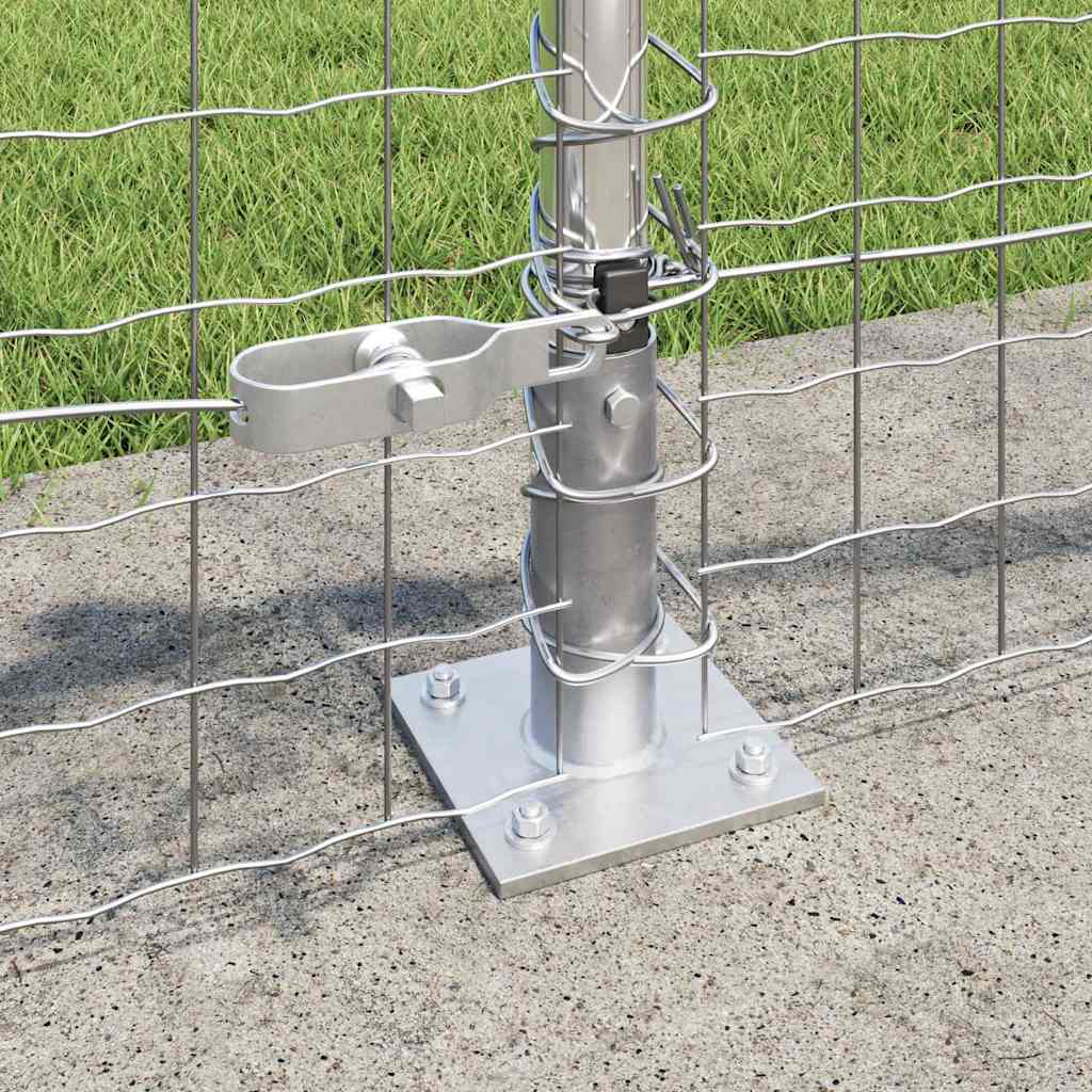 Fence with Post Silver 0.6 x 25 m Steel