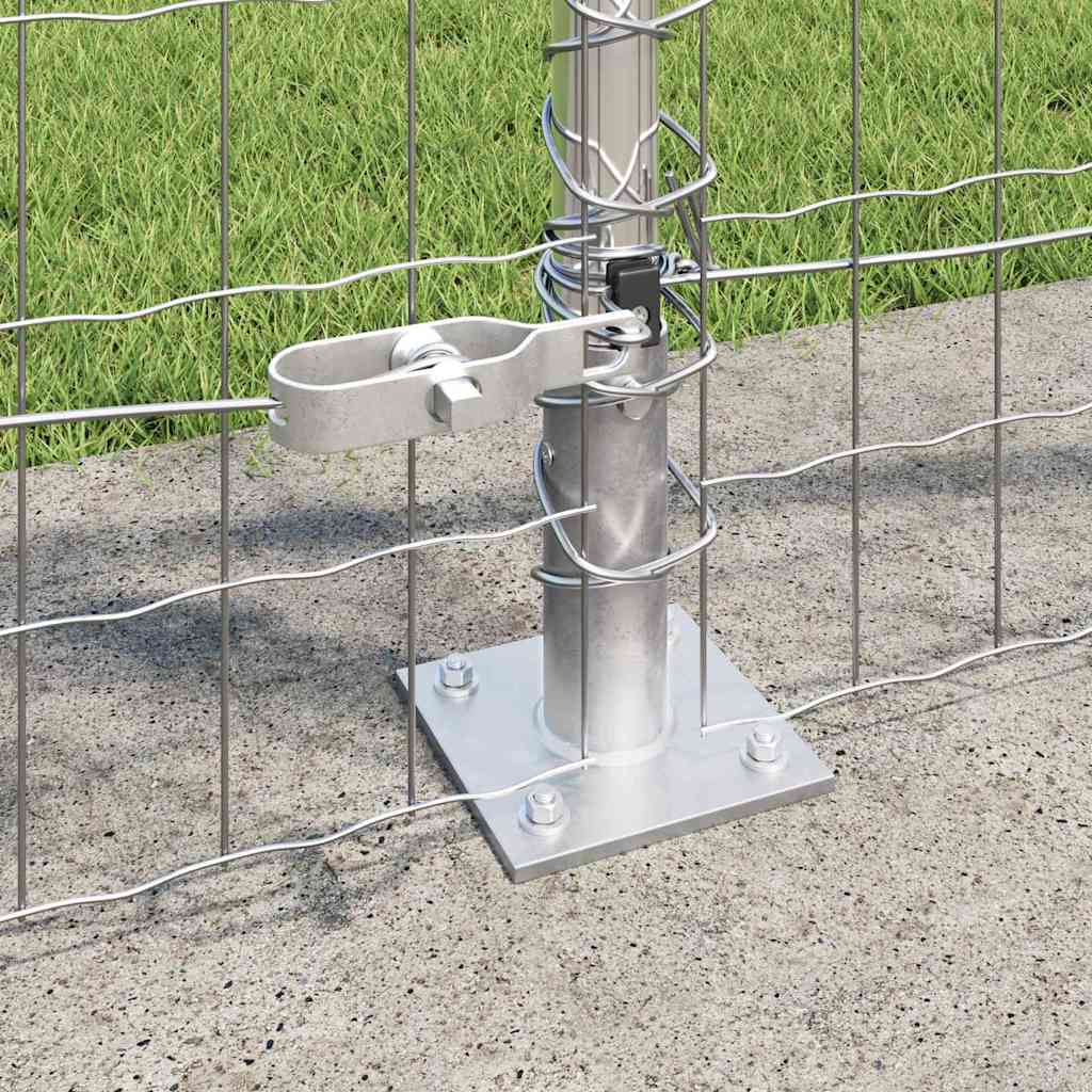 Fence with Post Silver 1 x 25 m Steel