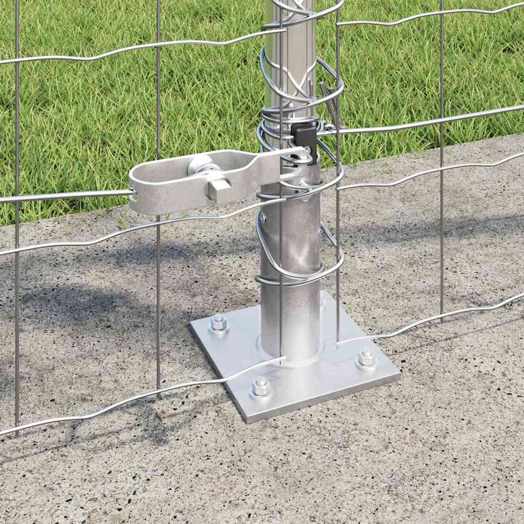 Fence with Post Silver 0.8 x 25 m Steel