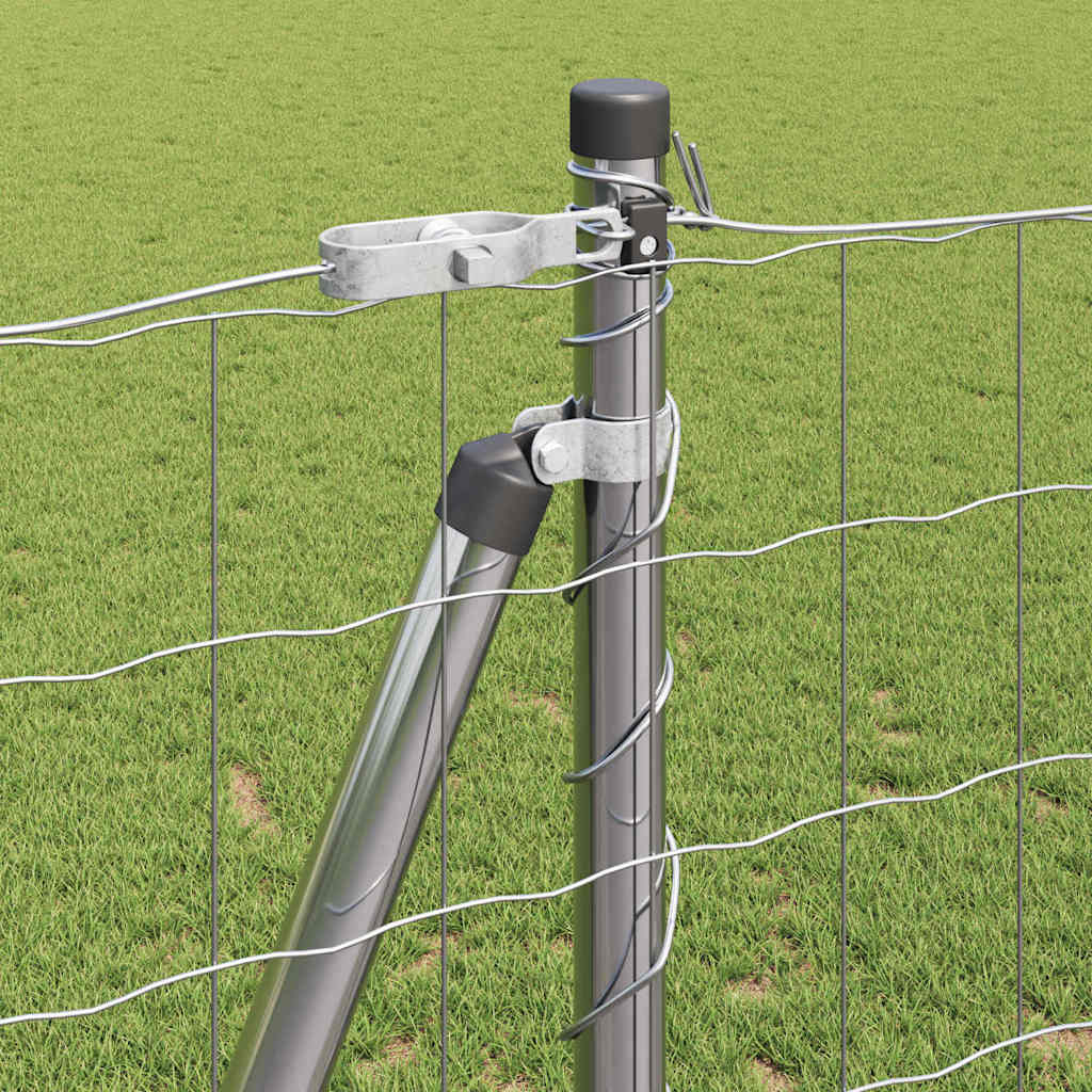 Fence with Post Silver 1.2 x 25 m Steel