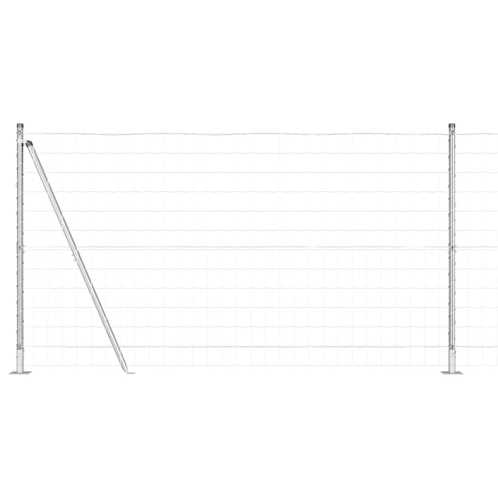 Fence with Post Silver 1.2 x 25 m Steel