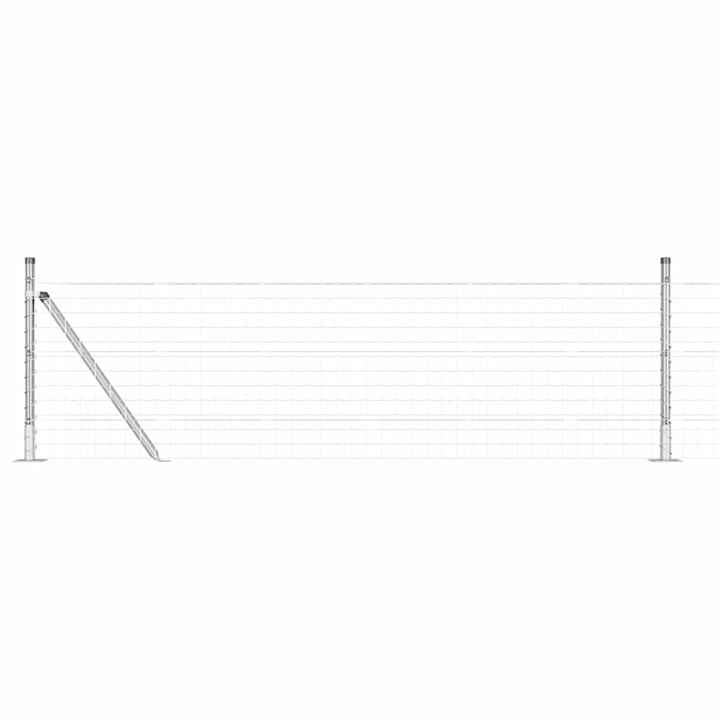 Fence with Post Silver 0.4 x 50 m Steel