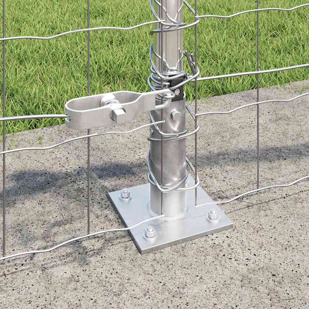 Fence with Post Silver 0.4 x 50 m Steel