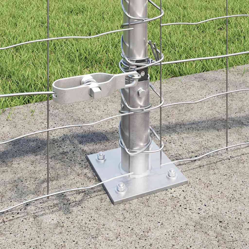 Fence with Post Silver 0.4 x 50 m Steel