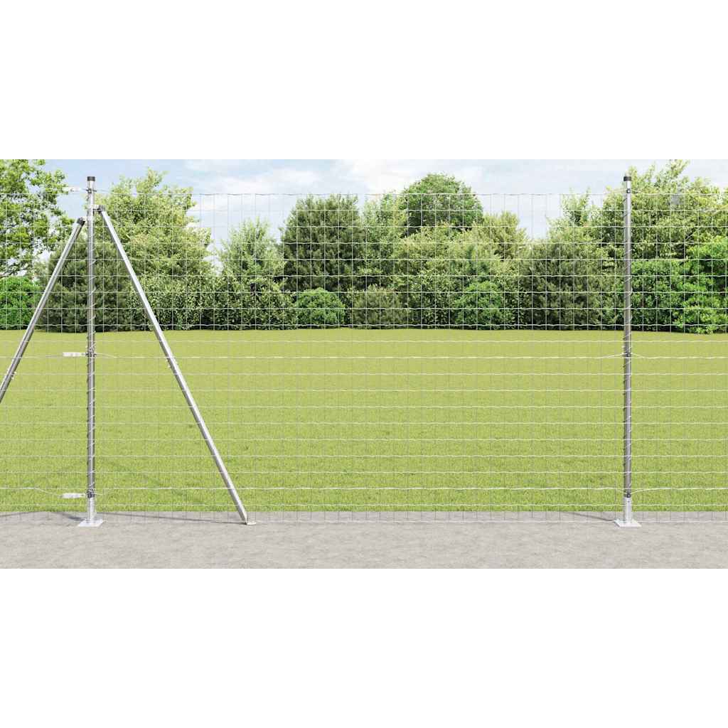 Fence with Post Silver 1.6 x 10 m Steel