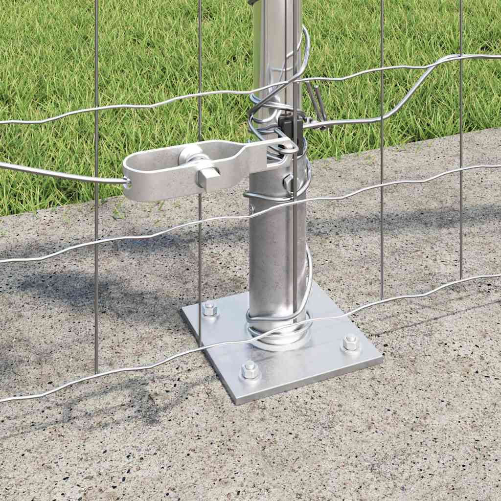 Fence with Post Silver 0.8 x 25 m Steel