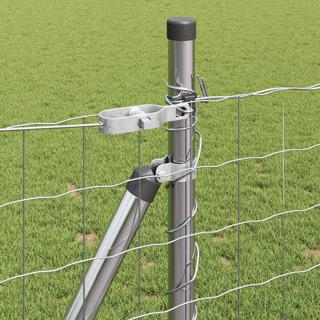 Fence with Post Silver 1 x 25 m Steel