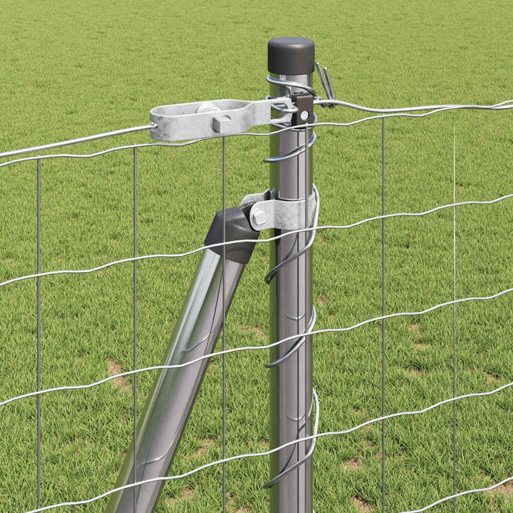 Fence with Post Silver 1.2 x 25 m Steel