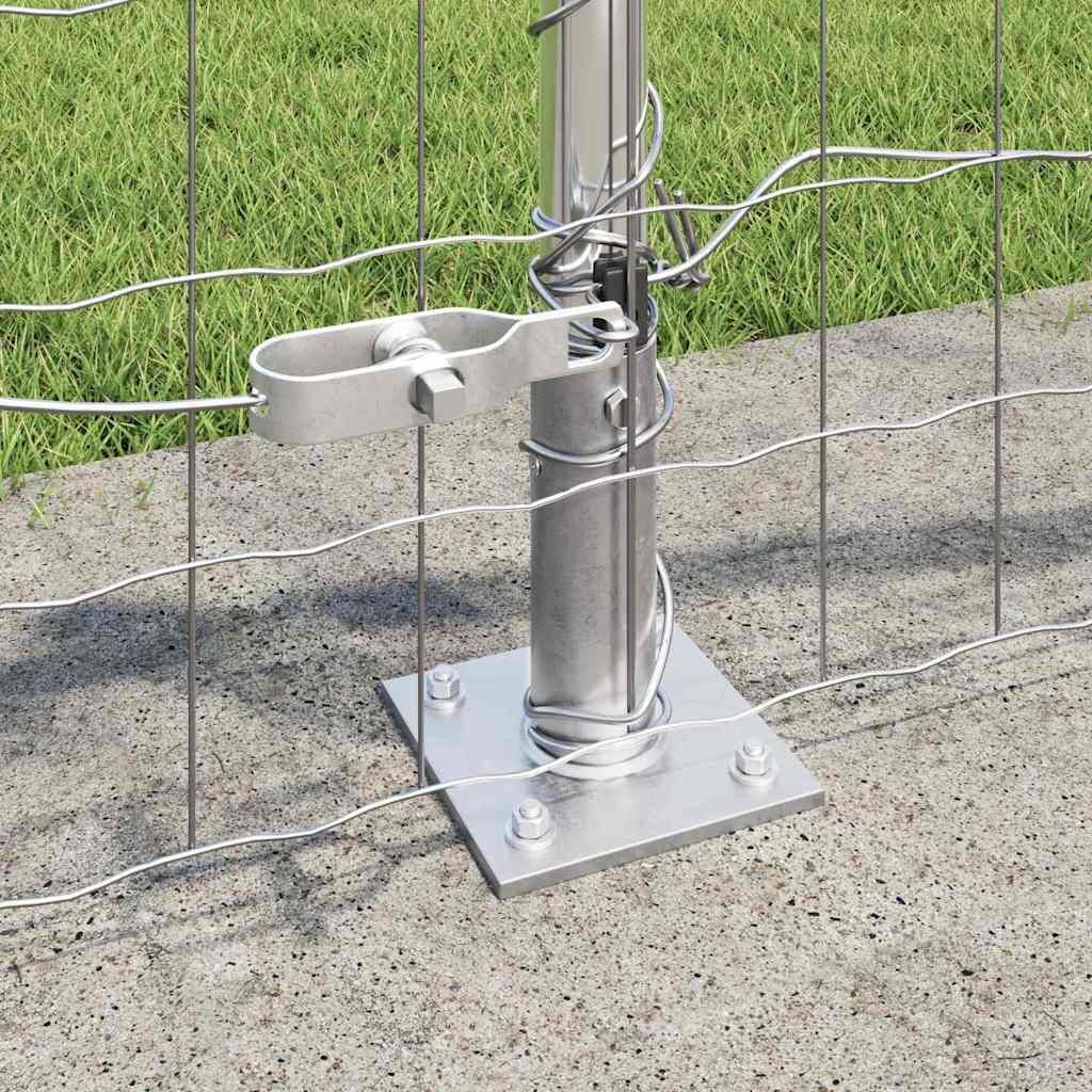 Fence with Post Silver 0.6 x 50 m Steel