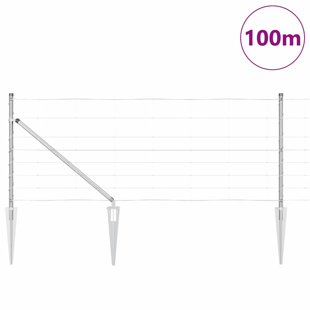 Welded Wire Fence with Spikes 100 x 0.8 m (W x H)