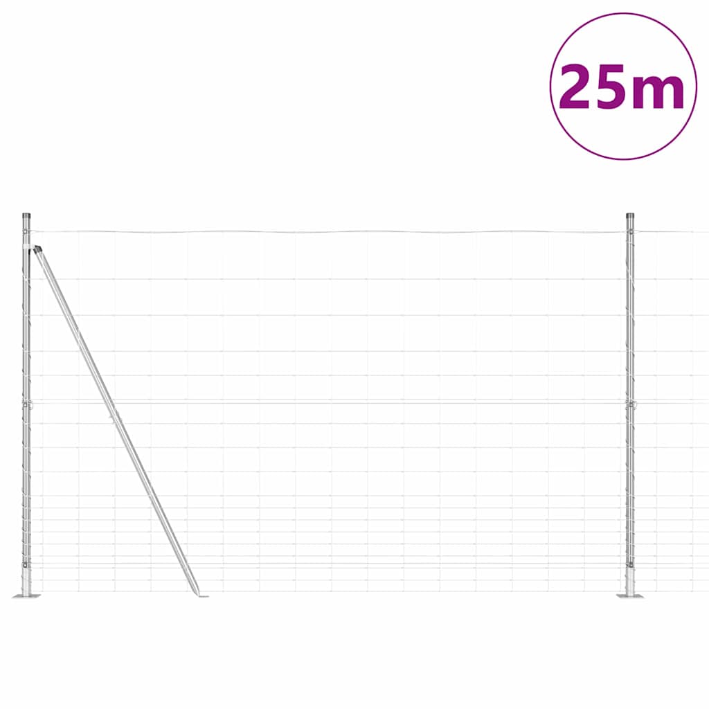 Welded Wire Fence with Concrete Base 25 x 1.5 m (W x H)