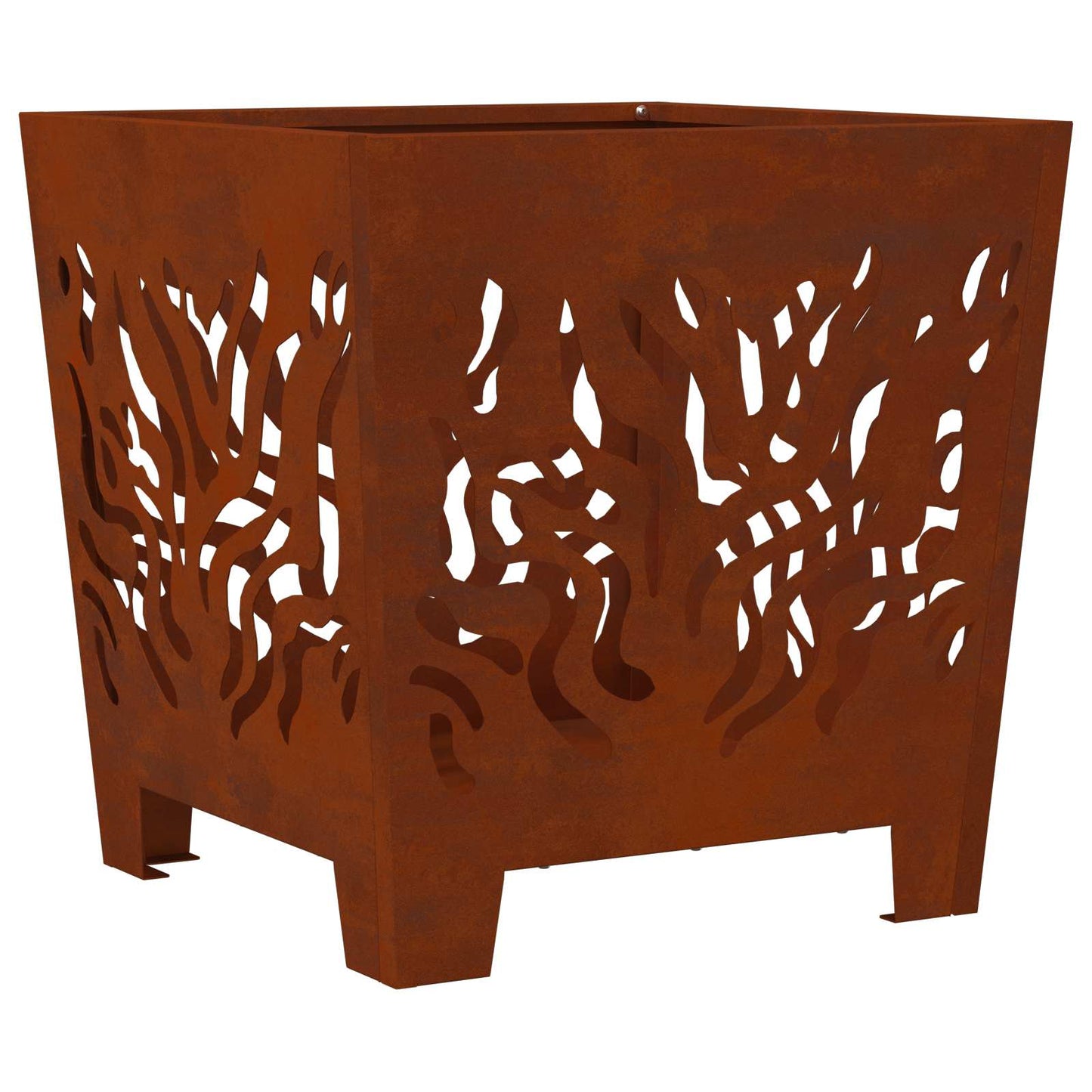 Fire Pit Brown 40 x 40 x 40 cm Weathering steel