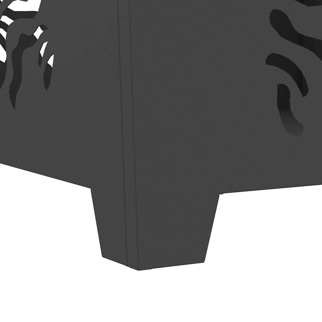 Fire Pit Black 60 x 60 x 40 cm Weathering steel