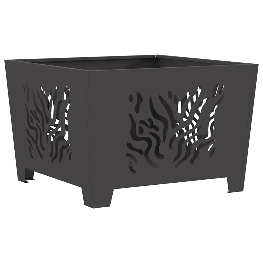 Fire Pit Black 60 x 60 x 40 cm Weathering steel