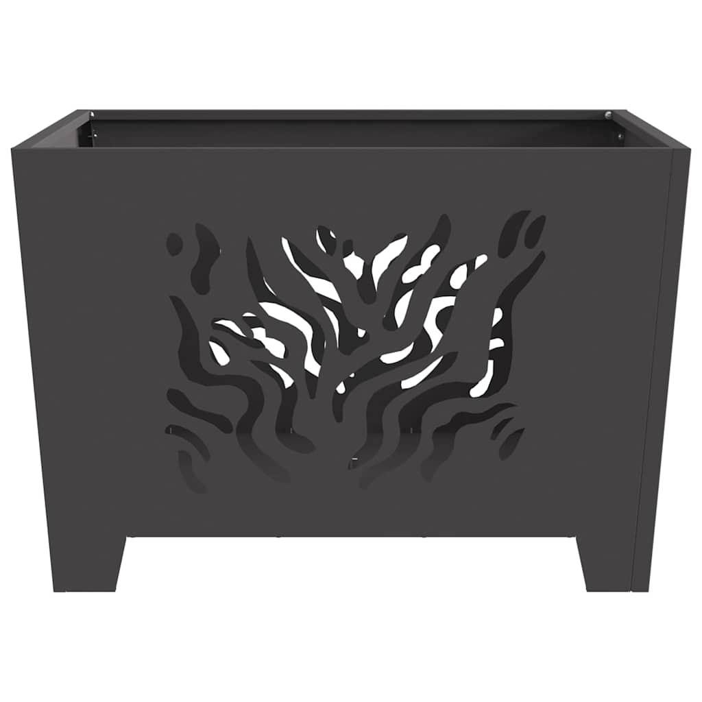 Fire Pit Black 60 x 60 x 40 cm Weathering steel