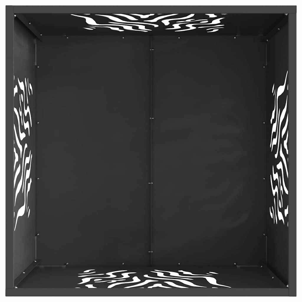 Fire Pit Black 60 x 60 x 40 cm Weathering steel
