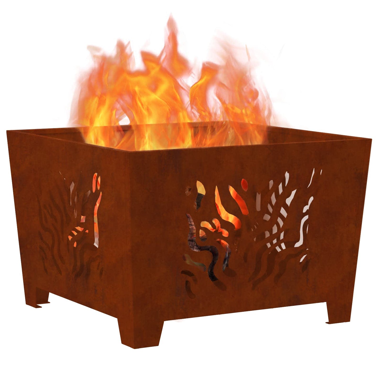 Fire Pit Brown 60 x 60 x 40 cm Weathering steel