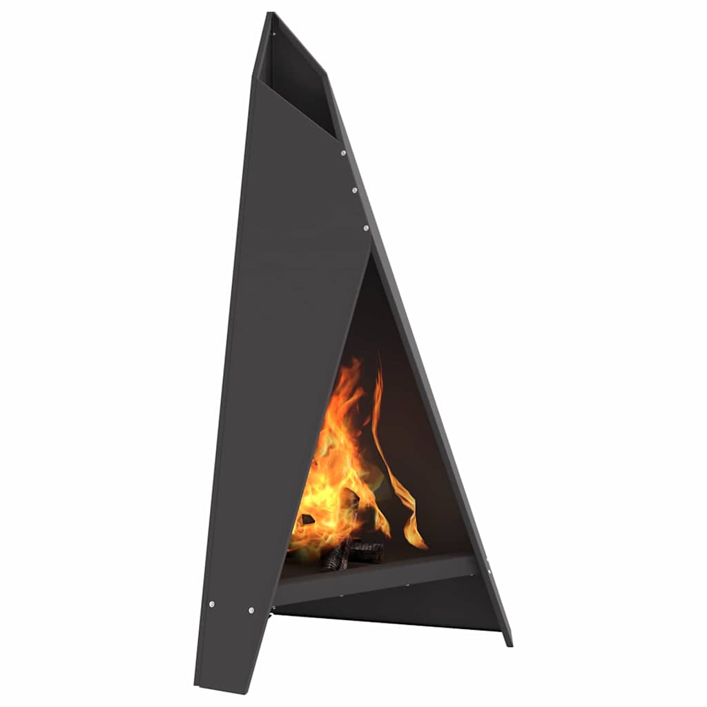 Fire Pit Black 58 x 40 x 100 cm Steel