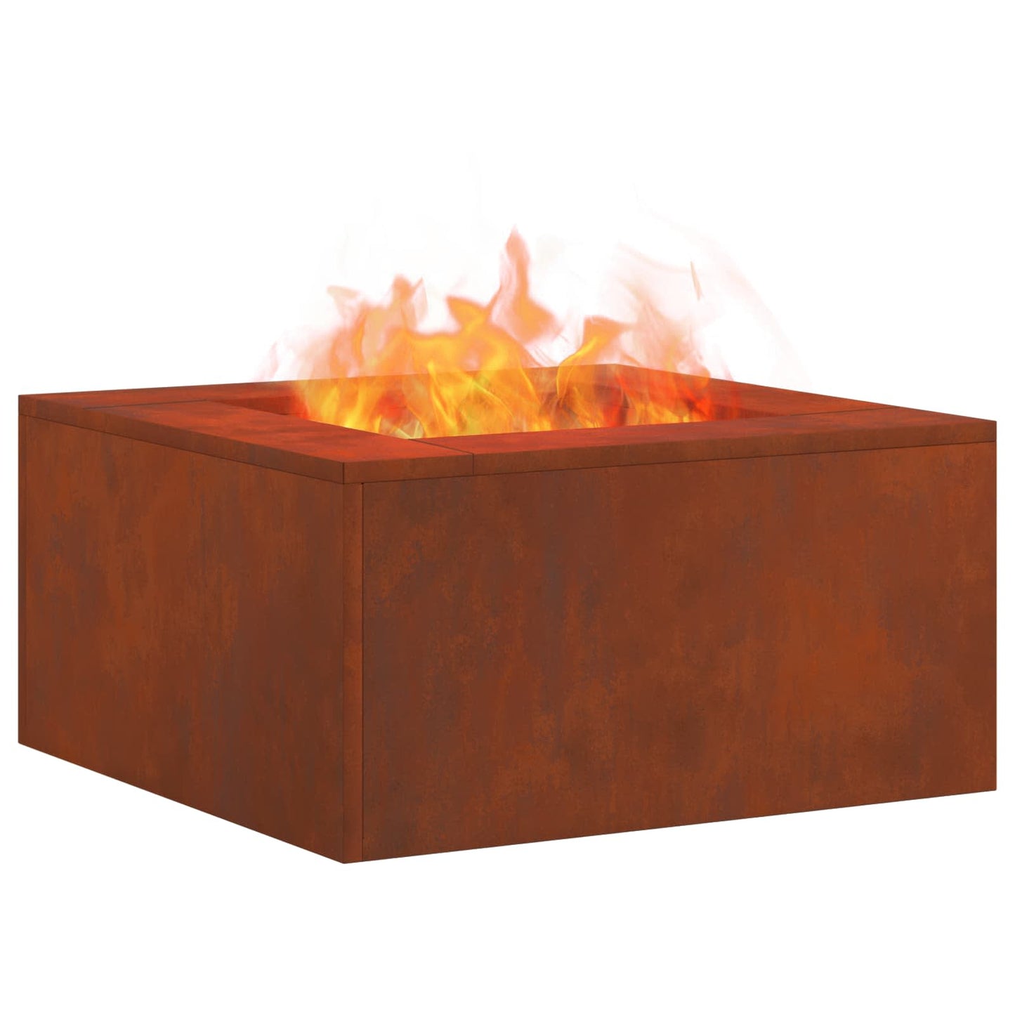 Fire Pit Brown 60 x 60 x 30 cm Weathering Steel