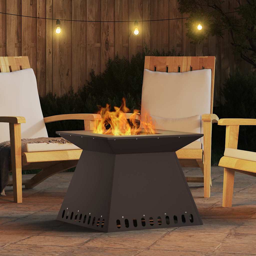 Fire Pit Black 60 x 60 x 50 cm Steel
