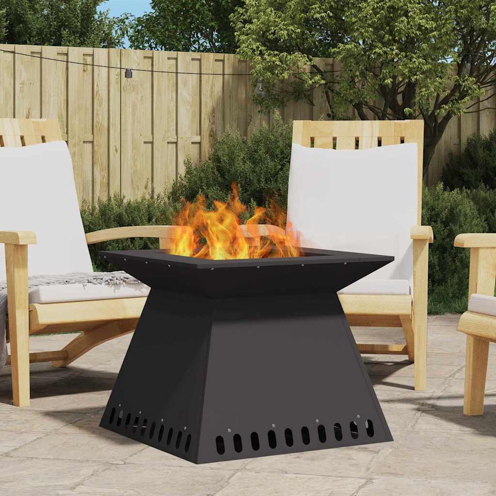Fire Pit Black 60 x 60 x 50 cm Steel