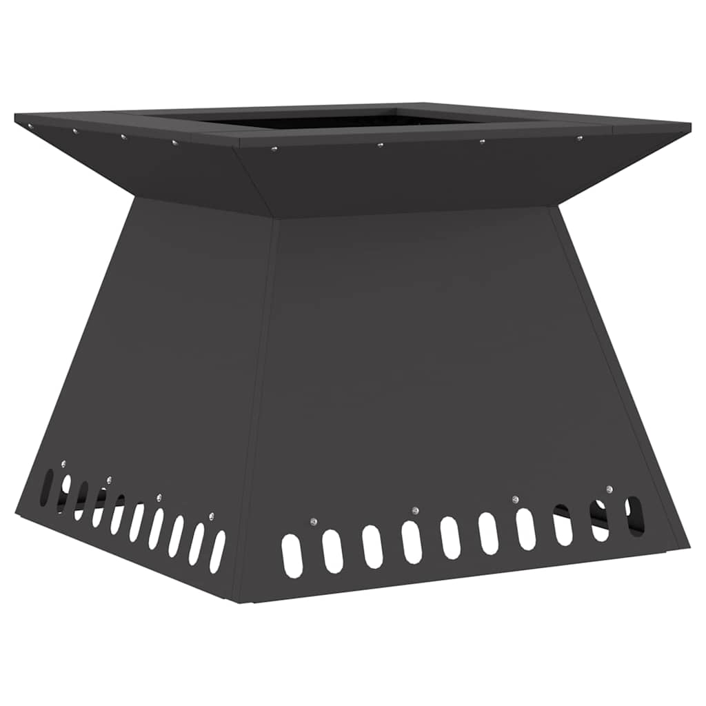 Fire Pit Black 60 x 60 x 50 cm Steel