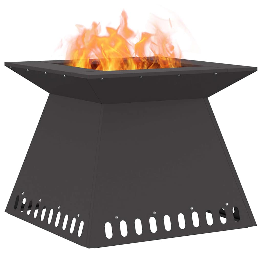 Fire Pit Black 60 x 60 x 50 cm Steel