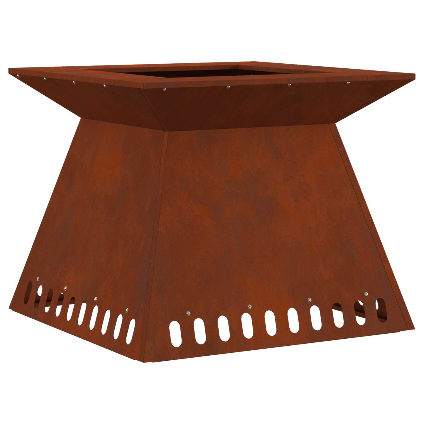 Fire Pit Brown 60 x 60 x 50 cm Weathering Steel