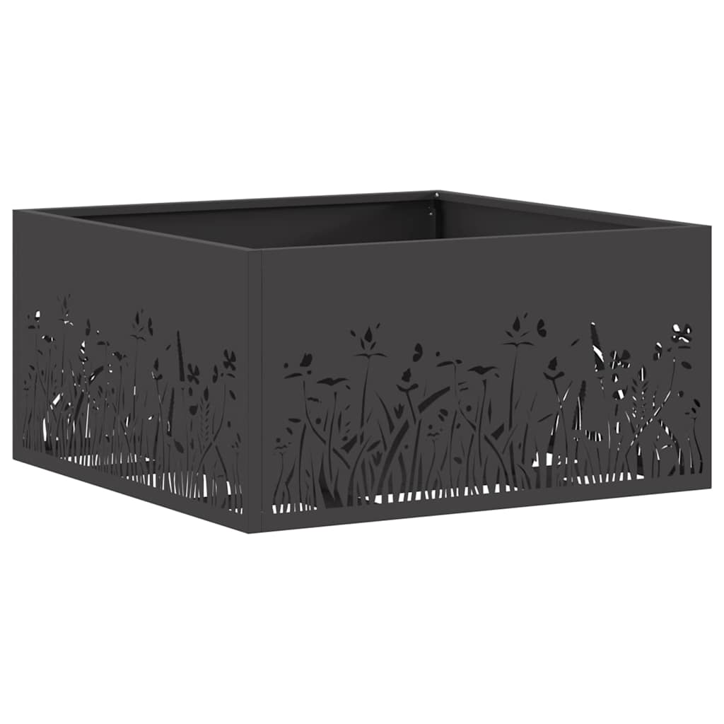 Fire Pit Black 60 x 60 x 30 cm Steel