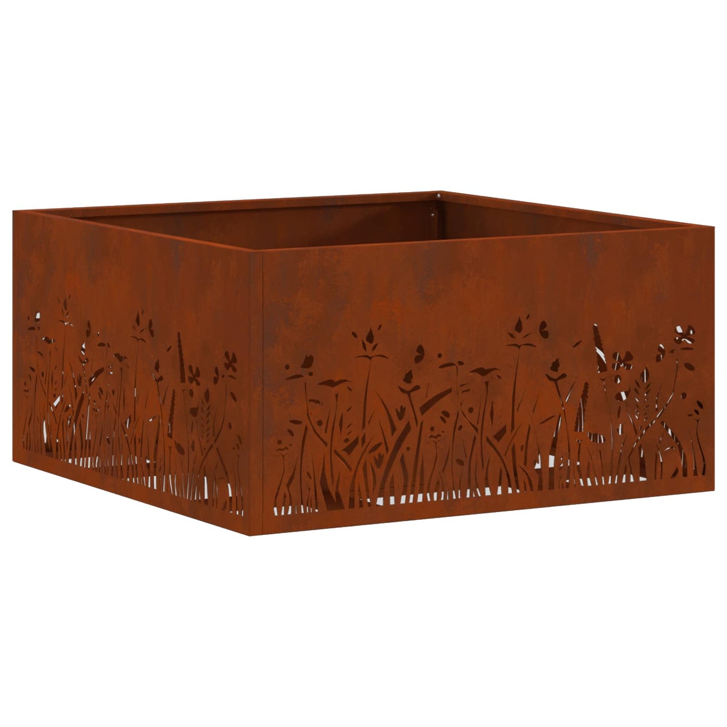 Fire Pit Brown 60 x 60 x 30 cm Weathering Steel