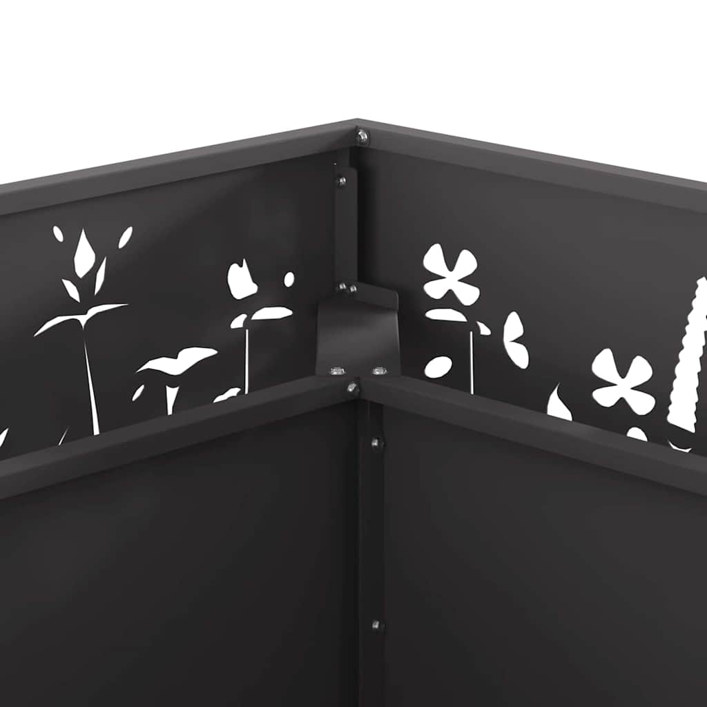 Fire Pit Black 80 x 80 x 30 cm Steel