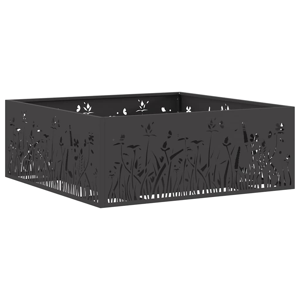 Fire Pit Black 80 x 80 x 30 cm Steel