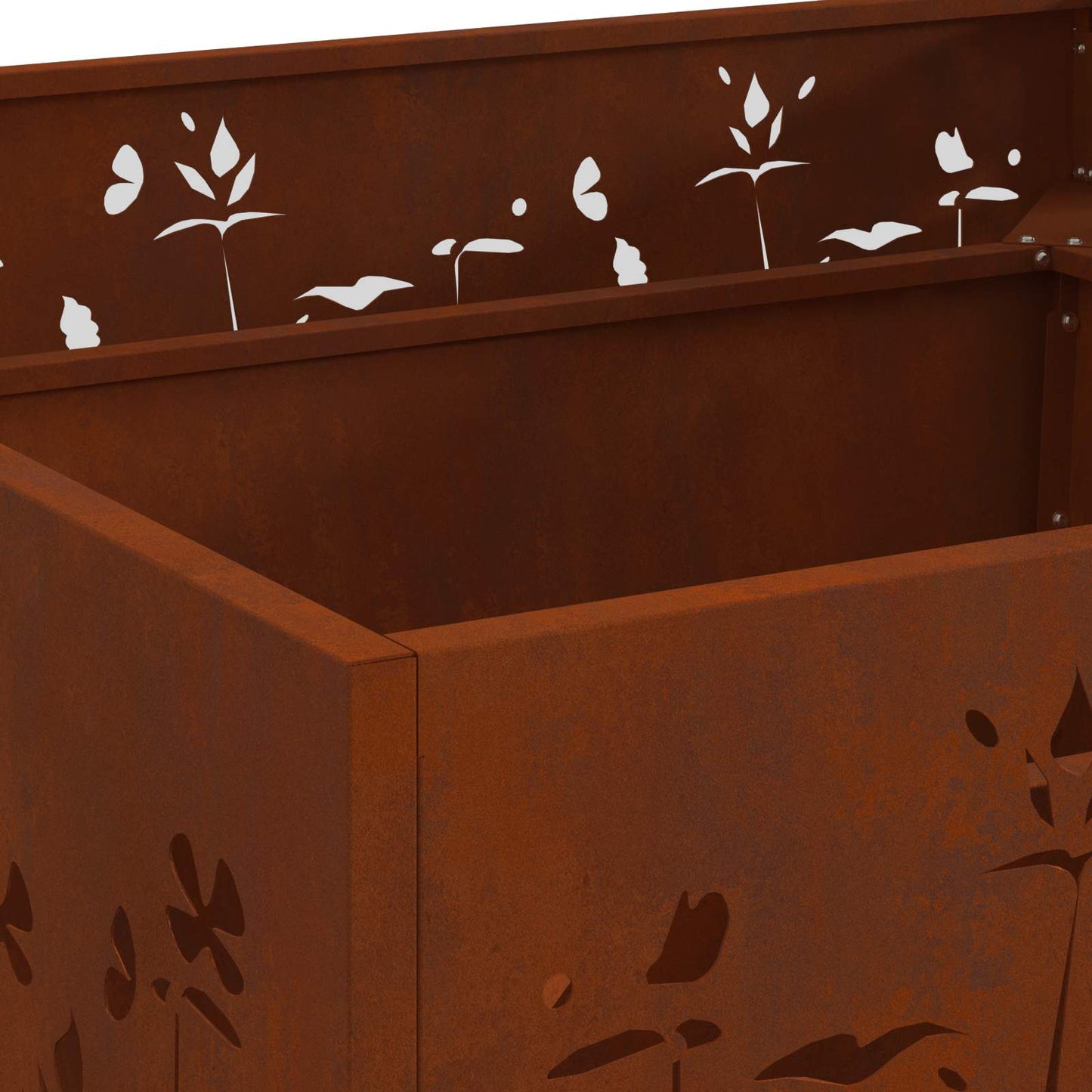 Fire Pit Brown 80 x 80 x 30 cm Weathering Steel