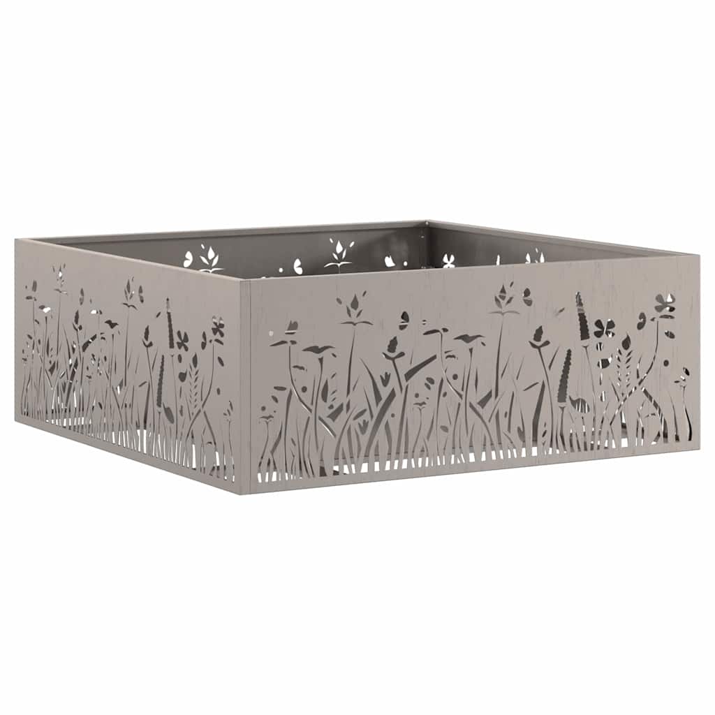 Fire Pit Brown 80 x 80 x 30 cm Weathering Steel