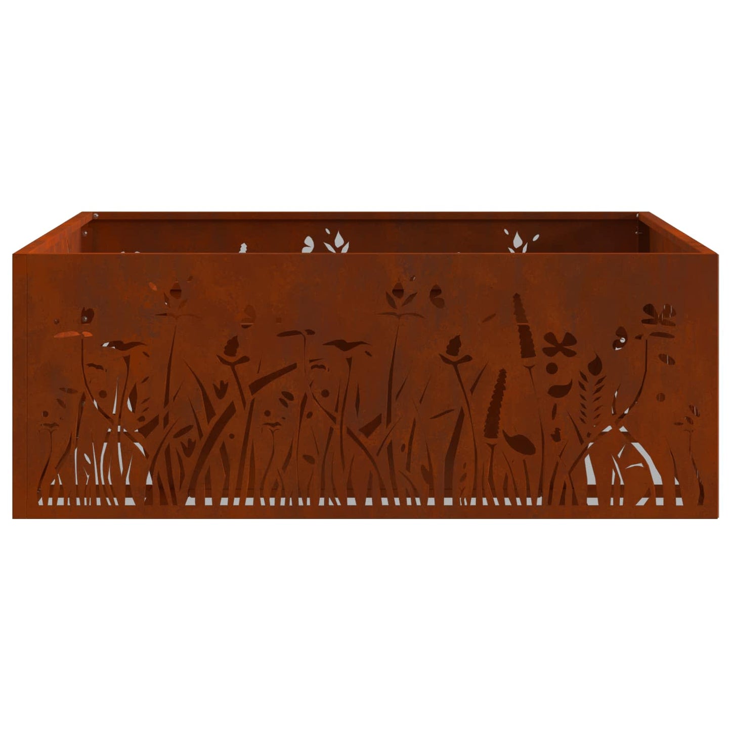 Fire Pit Brown 80 x 80 x 30 cm Weathering Steel