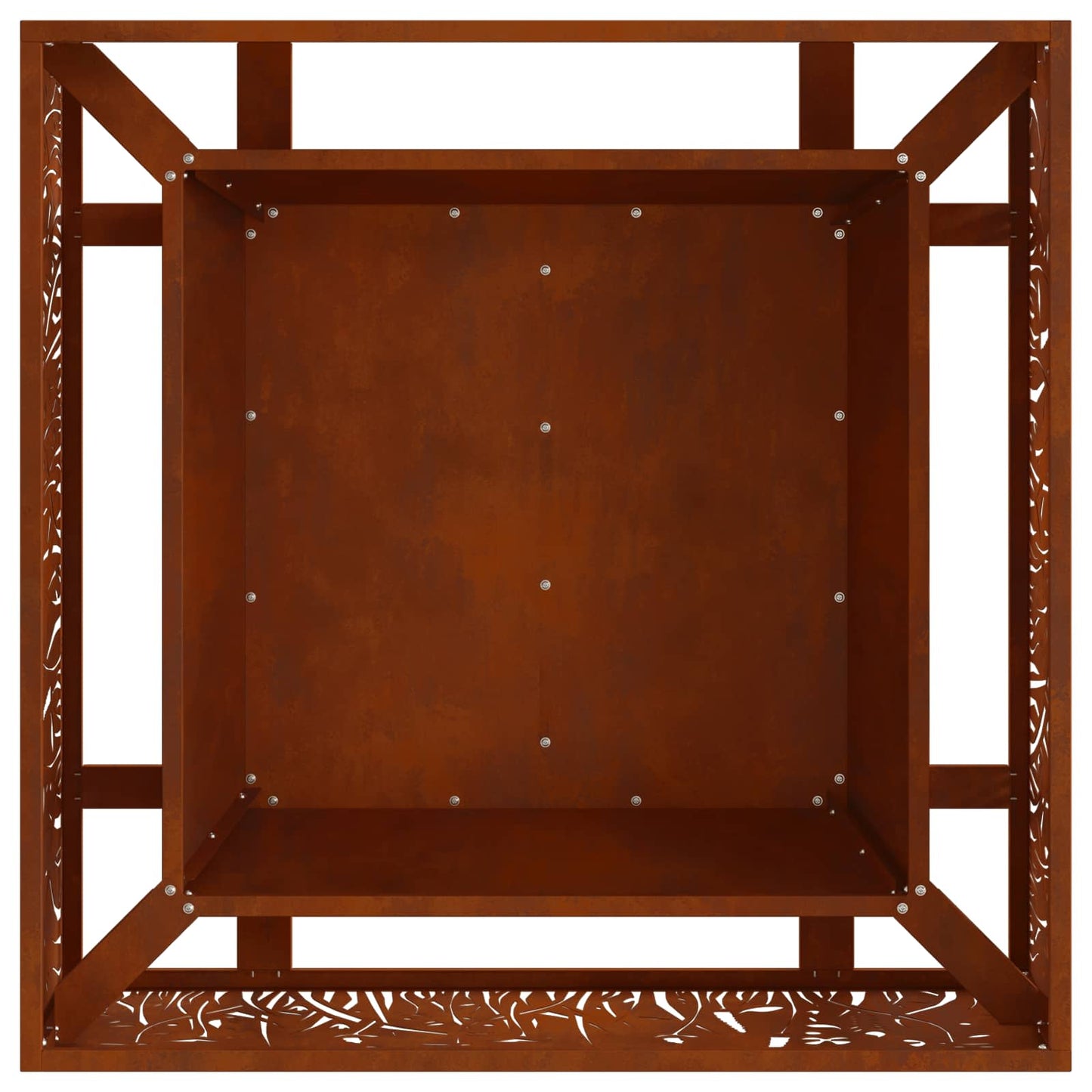 Fire Pit Brown 80 x 80 x 30 cm Weathering Steel