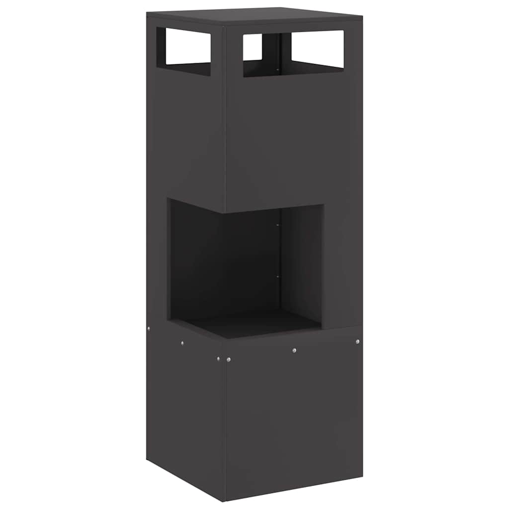 Fire Pit Black 35 x 35 x 100 cm Steel