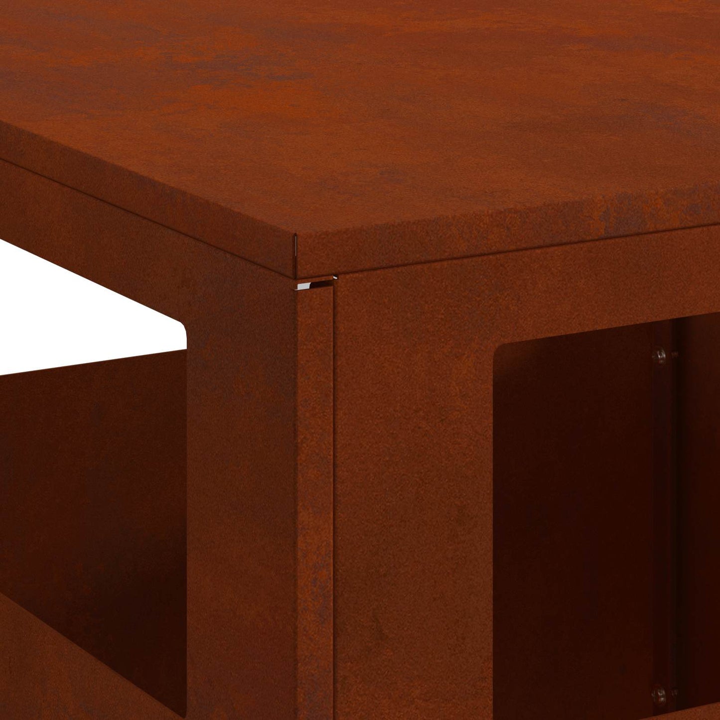 Fire Pit Brown 35 x 35 x 100 cm Weathering Steel