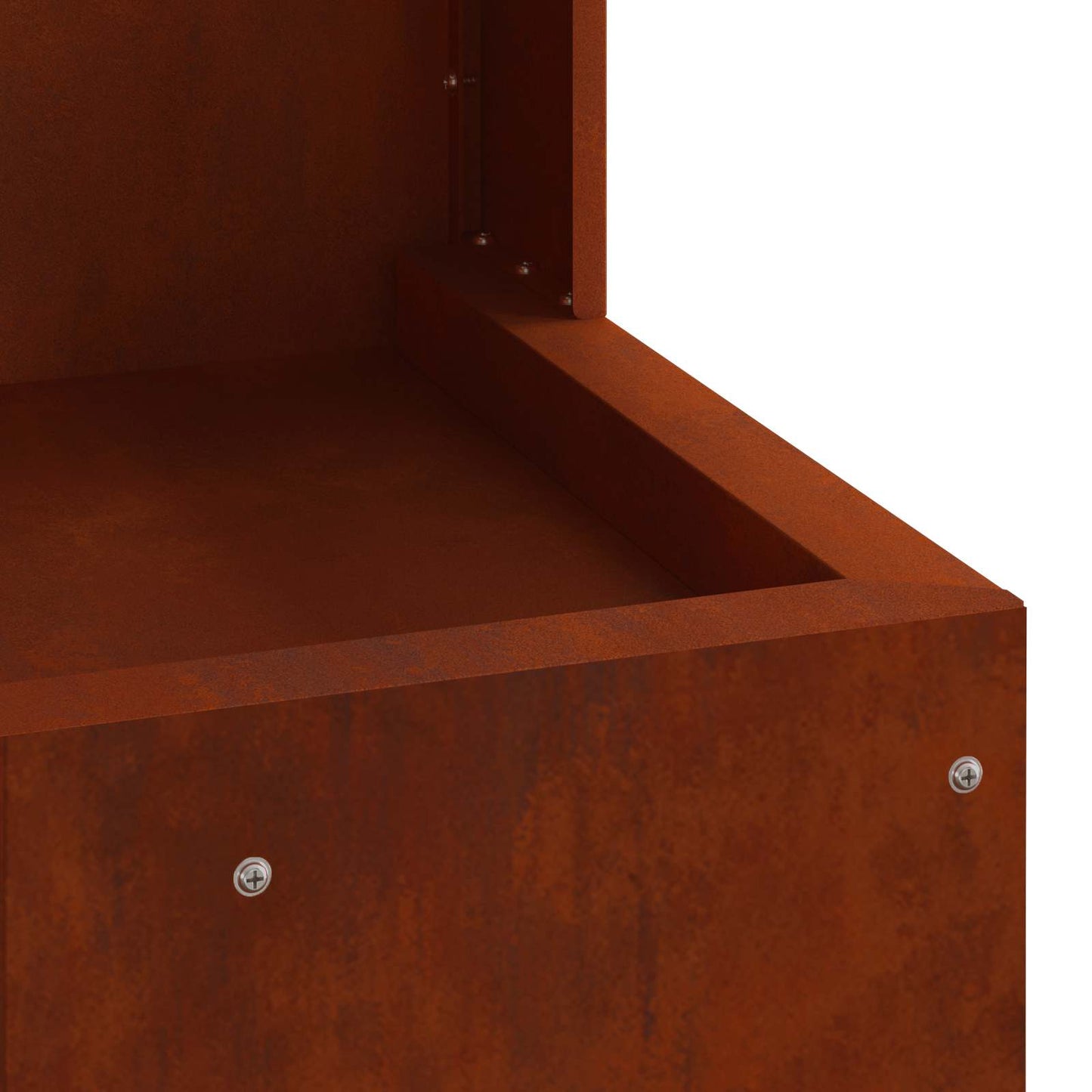 Fire Pit Brown 35 x 35 x 100 cm Weathering Steel