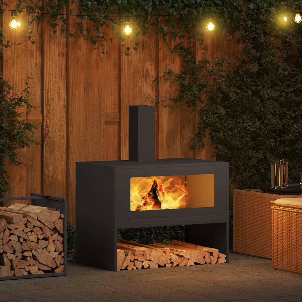 Fire Pit Black 80 x 50 x 96 cm Cold-rolled Steel