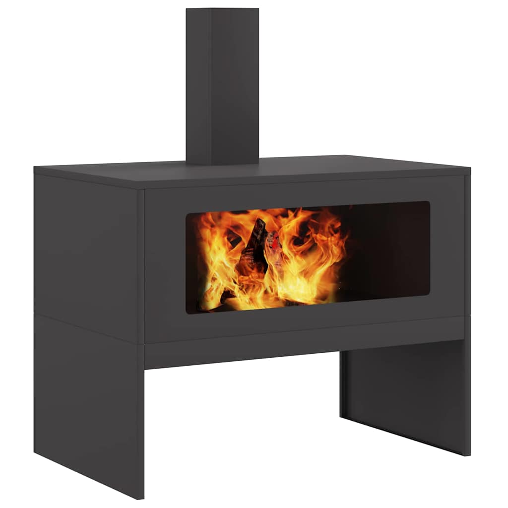 Fire Pit Black 80 x 50 x 96 cm Cold-rolled Steel