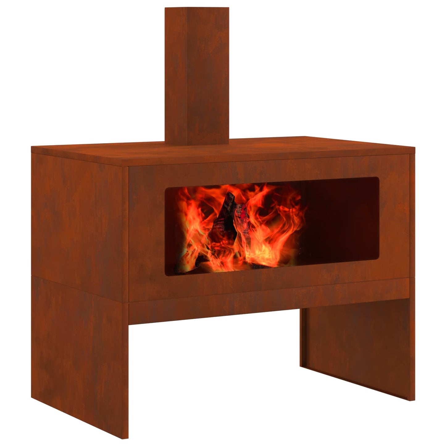 Fire Pit Brown 80 x 50 x 96 cm Weathering Steel