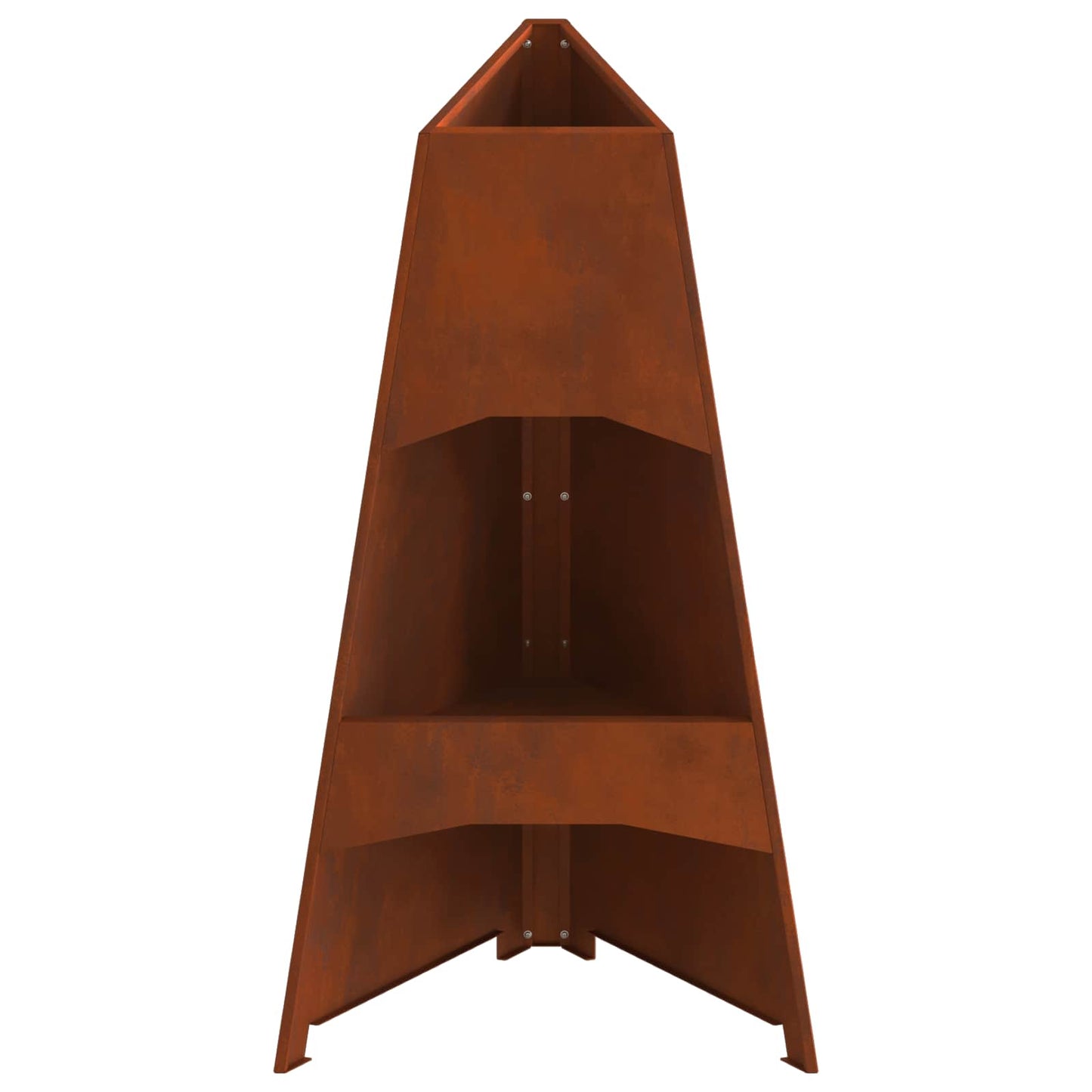 Fire Pit Brown 50 x 50 x 95 cm Weathering Steel