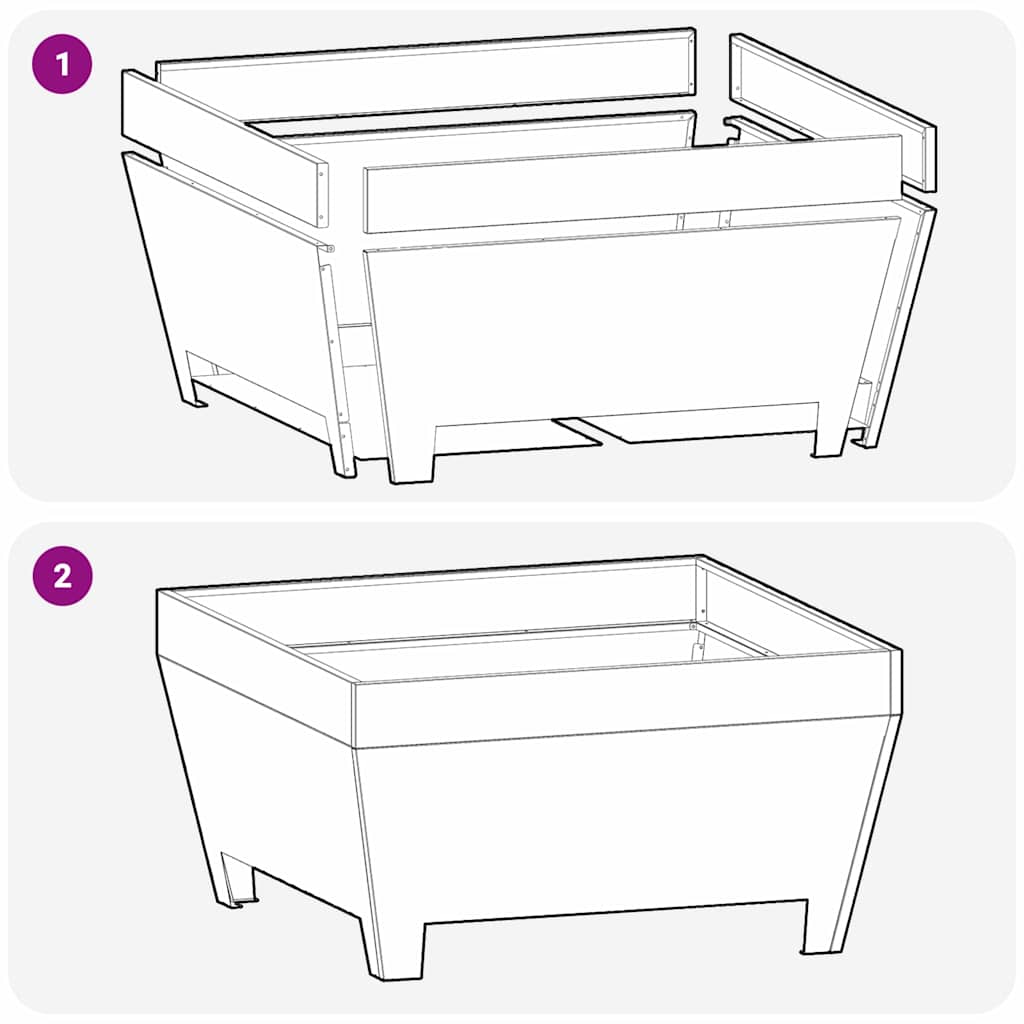 Fire Pit Black 50 x 50 x 38 cm Steel